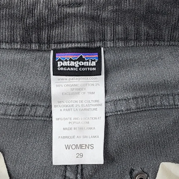 Patagonia Fitted Corduroy Pants‎ Women 29x32 Gray Stretch 5 Pocket Cotton READ - Picture 9 of 10
